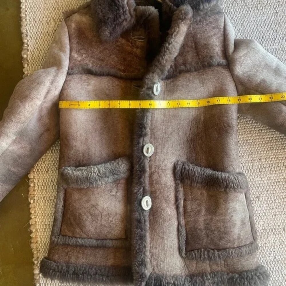 Authentic Leather Sheepskin Shearling Coat - Picture 5 of 9